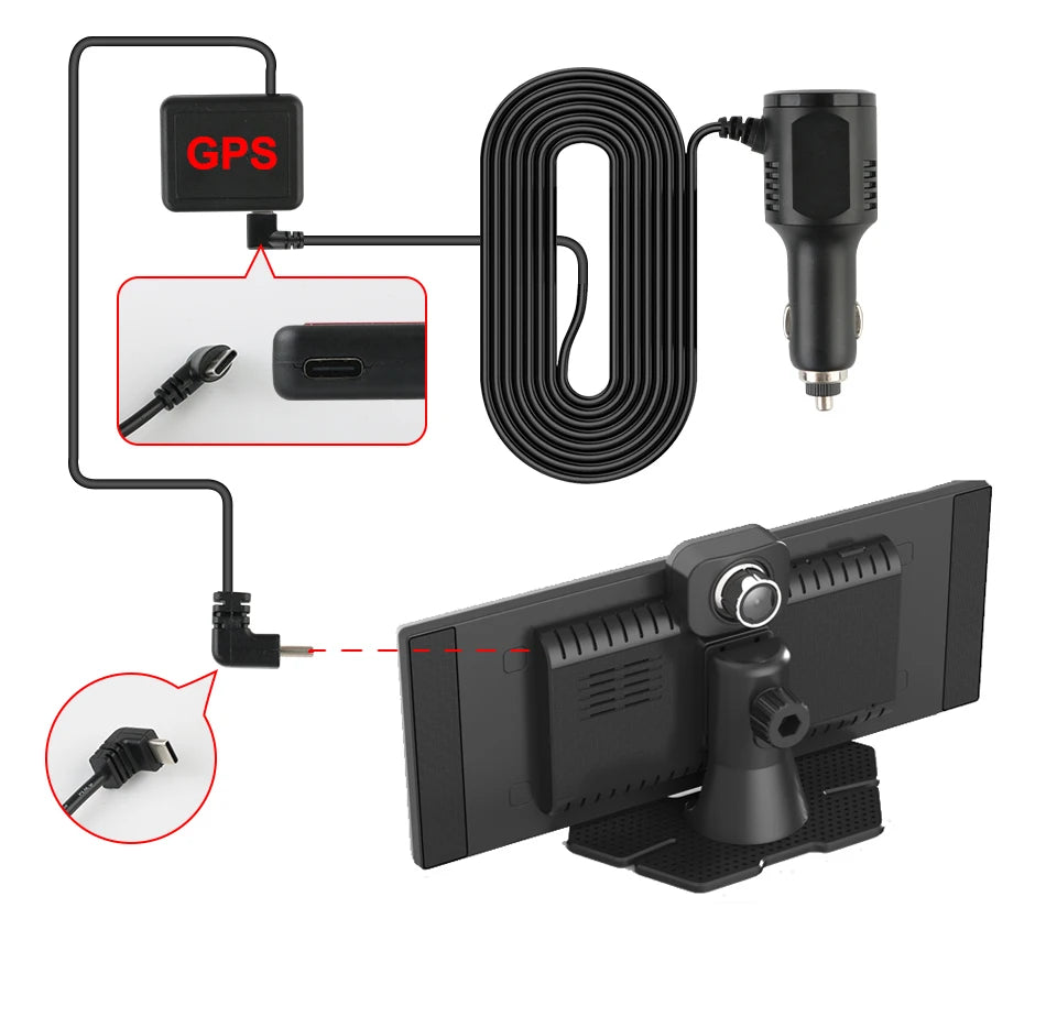 10/11.26 Inch 4K DVR Wireless CarPlay & Android Auto Dash Cam Bluetooth Audio GPS Navigation Dashboard Dual Lens Video Recorder