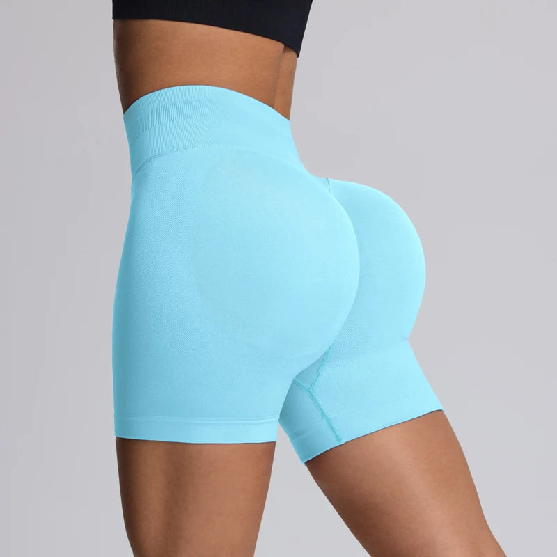 High Impact Summer Yoga Shorts Sportswear Woman Gym Seamless Workout High Waist Shorts w/Tummy Control Running Fitness Leggings