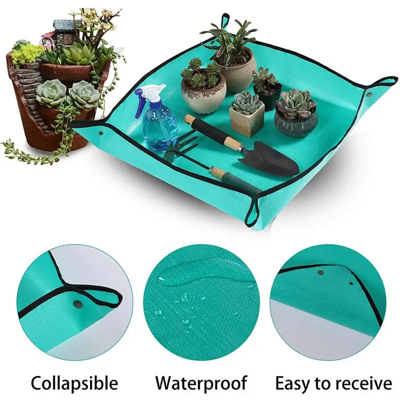 Flower Pots Transplanting Mats Gardening Planting Mat PE Plant Repotting Mat Foldable Waterproof Gardening Potting Pad