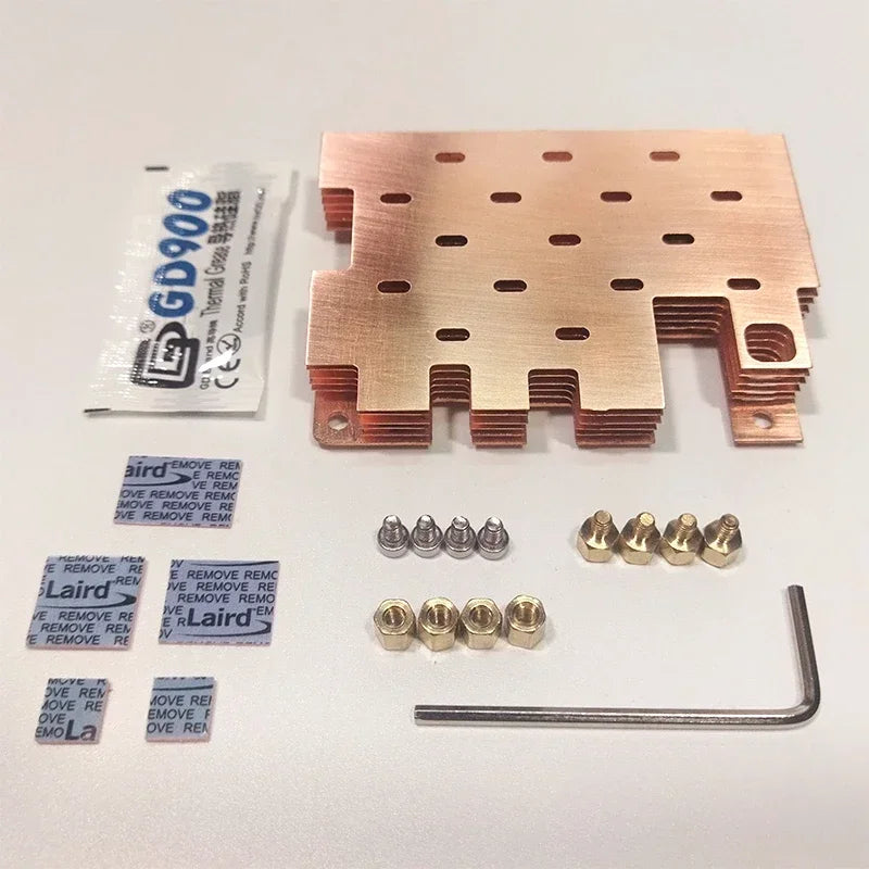 Raspberry Pi 5 Pure Copper Sheets Low-Profile Heatsink Protective Case Passive Cooling Protective Shell for Raspberry Pi 5