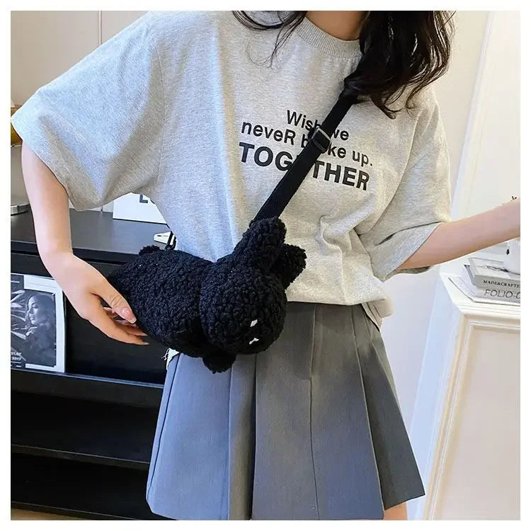 Kawaii Miffy Rabbit plush bag Doll Tote cartoon cute One shoulder Crossbody storage bag Birthday toy Christmas gift