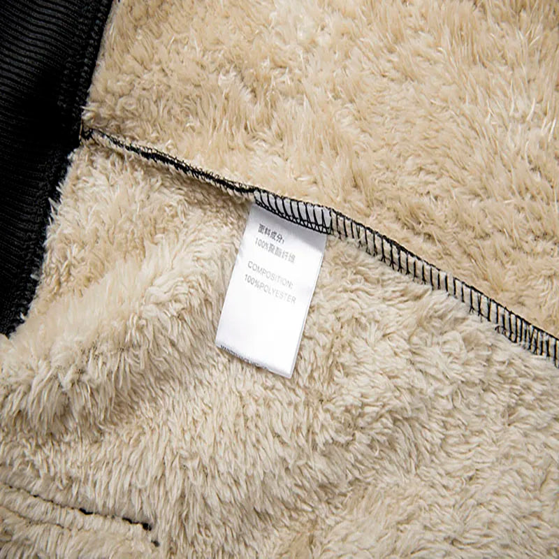 Autumn and Winter New Lamb Fleece Coat Men's Trendy  Print with Thick Fleece Hoodie Jacket Hoodie