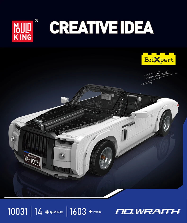 Mould King 10031 Technical Car Toys The RR Wraith Vintage Car Building Block Assembly Car Model Brick Set Kids Christmas Gift