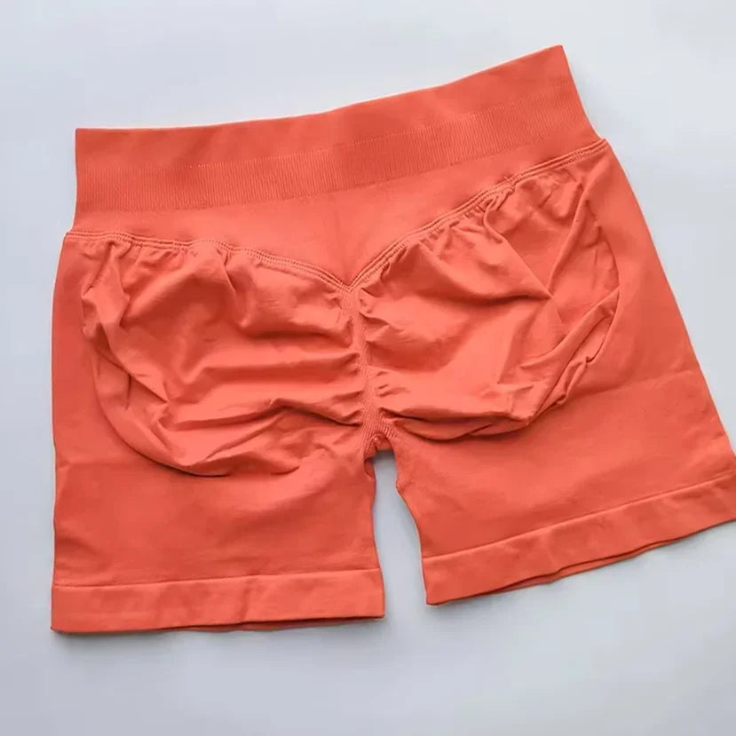 Gym Summer Women's Yoga Exercise Shorts Seamless High Waist Hip Tight Solid Color Shorts Yoga Exercise leggings