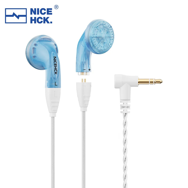NICEHCK YDX Earbud HiFi Wired Microphone Earphone 14.8mm Dynamic Driver Music Headset With 2Pin Silver Plated OCC Mixed Cable