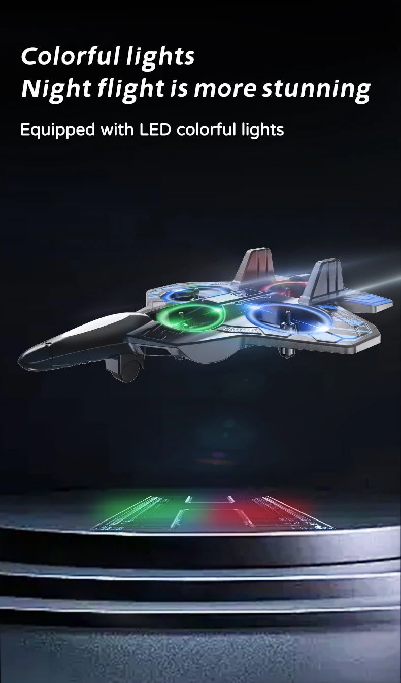 L101 RC Foam Airplane 2.4G RC Fighter Stunt Tumbling Helicopter with LED Colored Lights Airplane Model Toy