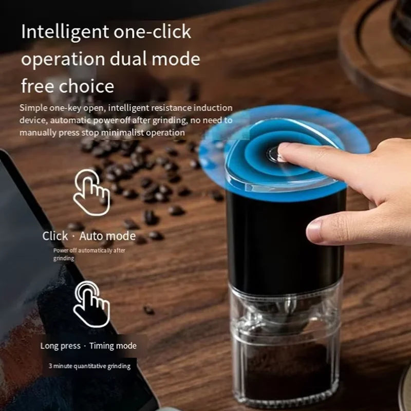 Household Coffee Bean Grinder Kitchen Small Grinder Induction Self-Stop Strong Power Grinding Fine Portable Small Grinder