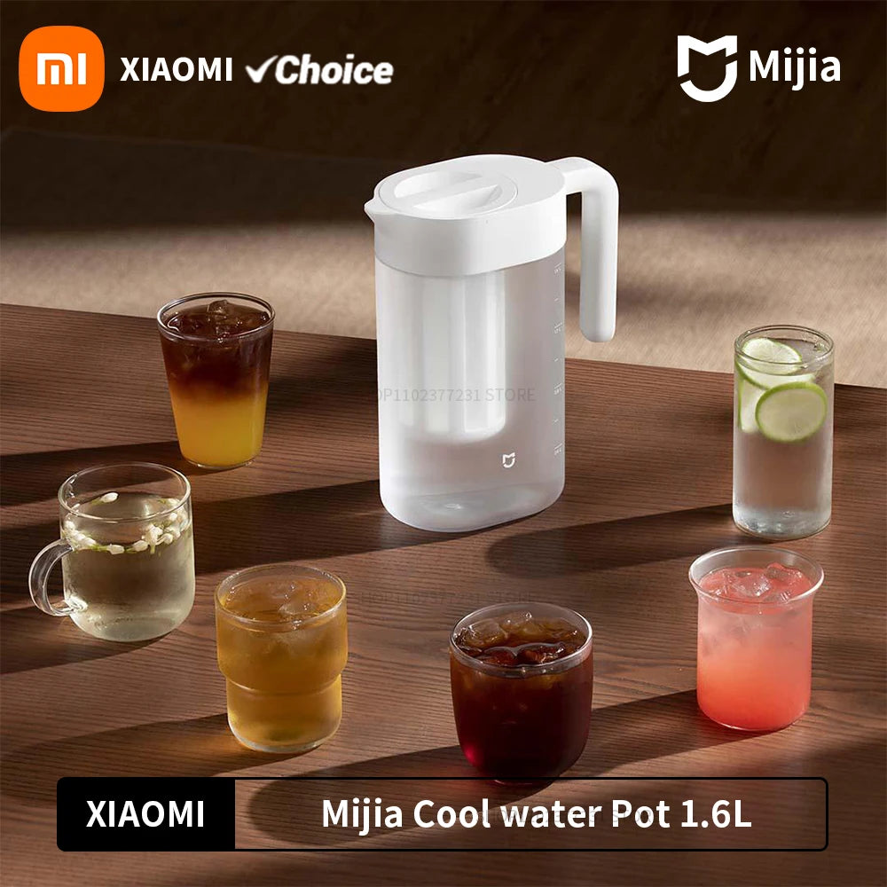 Original New Xiaomi MIJIA Cold Water Pot 1.6L Large Capacity Household Cold Water Pot Coffee Pot Tea Pot Ice Extraction Pot