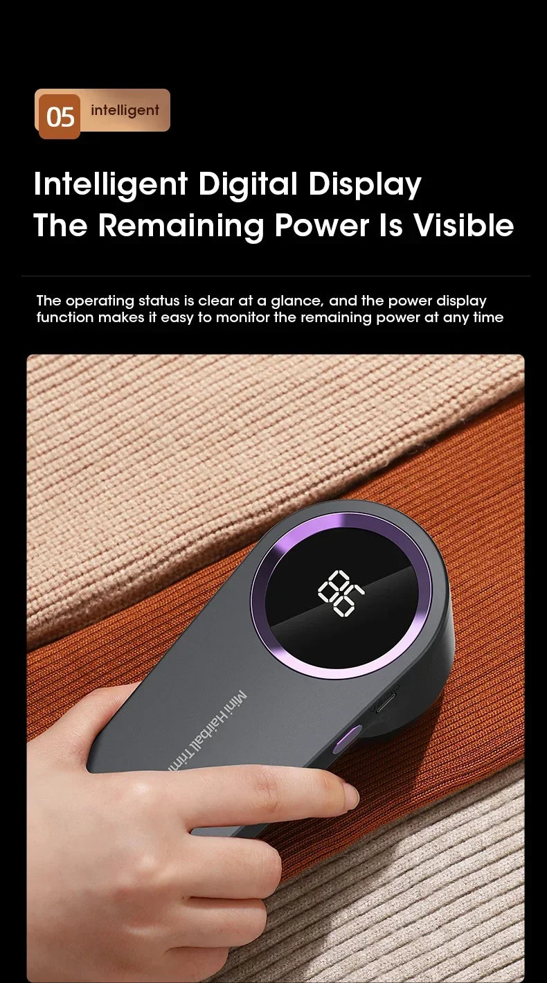 Electric Lint Remover Electric Pellet Fluff Remover Digital Display Debobbler Clothes Shaver Multifunction for Clothes Sweater