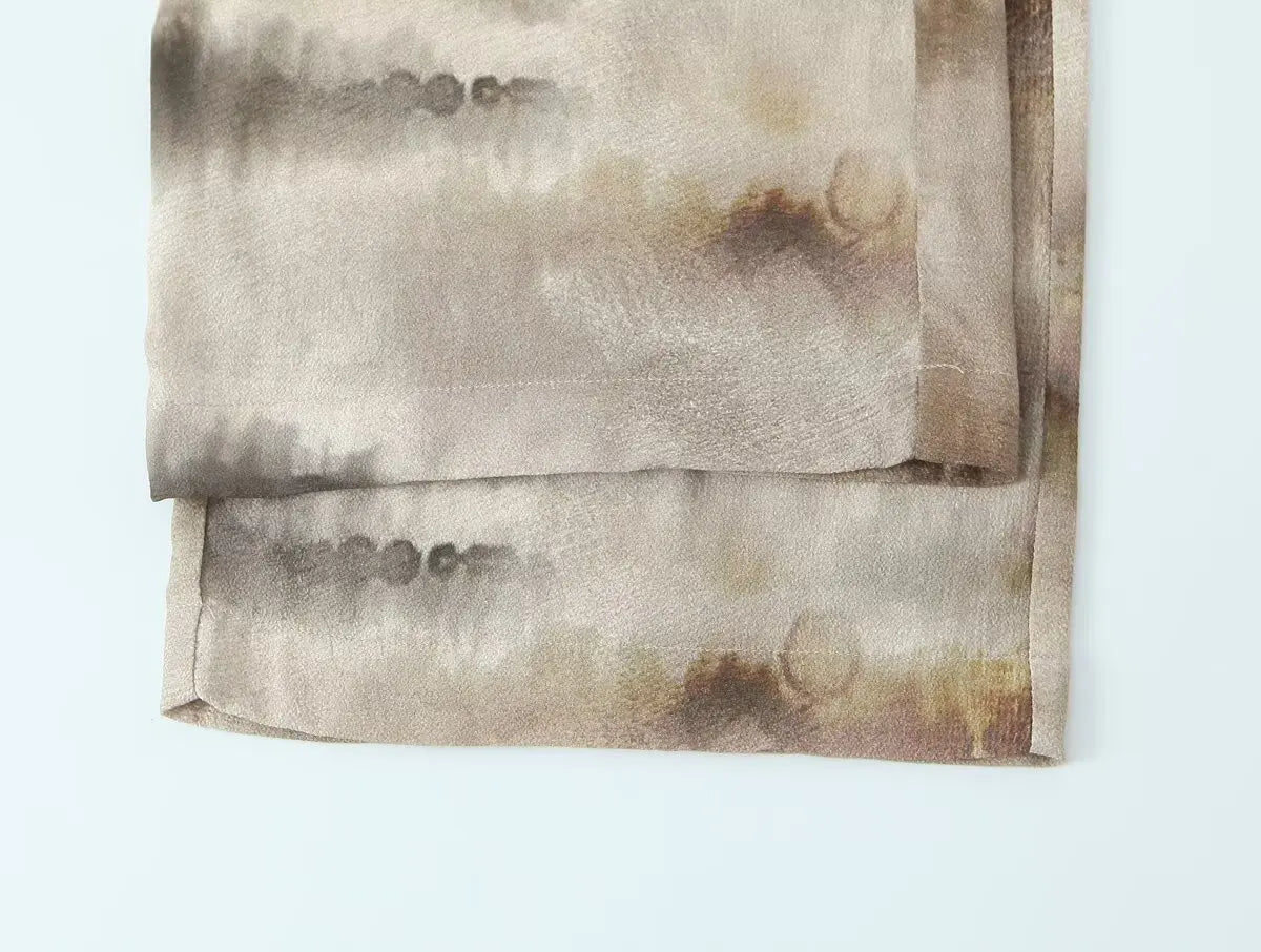 Women's clothing 2025 new fashion casual suits women's clothing European and American style tie-dye printed shirt straight pants