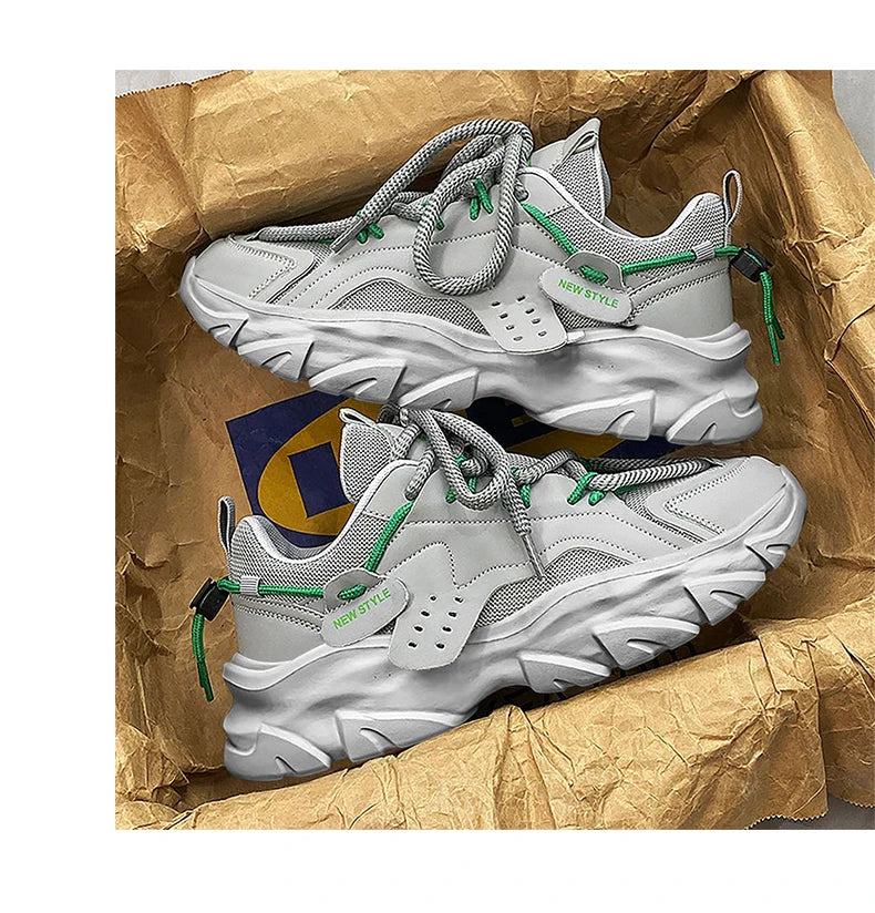 Sport Shose Male Fashion Street Shoes Lightweight Comfortable Lace-Up Gym Shoes Mens White Sneakers Platform Shoes Mens Trainers