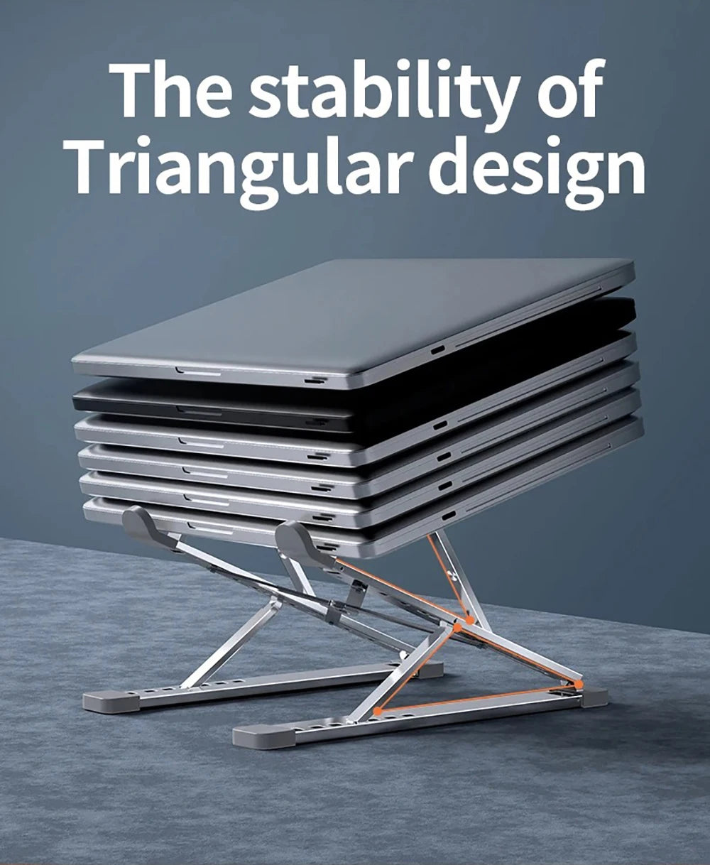 Aluminum Alloy Laptop Stand for Macbook Double Layer Adjustable Portable Laptop Bracket Cooling Stand Foldable Notebook Holder