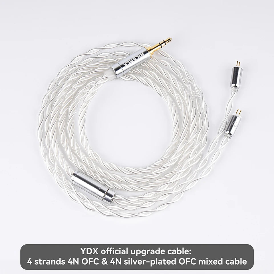 NICEHCK YDX Earbud HiFi Wired Microphone Earphone 14.8mm Dynamic Driver Music Headset With 2Pin Silver Plated OCC Mixed Cable
