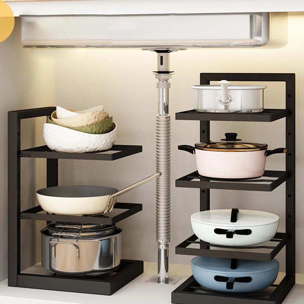 Pot and Pan Organizer Heavy Duty Kitchen Organizer Pot Organizer for Home Kitchen Organizer Cookware Stand under Cabinet