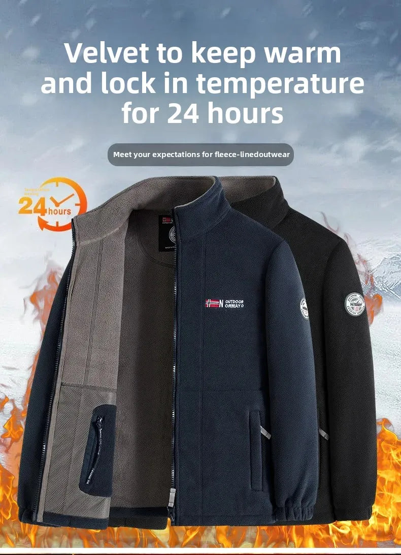 High Quality Thickened Fleece Lined Hat Jacket Embroidered Cotton Jacket Warmth Retention Outerwear for Men Summer Thin