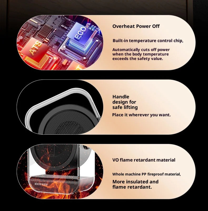 Household heater Desktop heater Desktop Electric Heater  High power office student dormitory electric heater Warm Air Blower