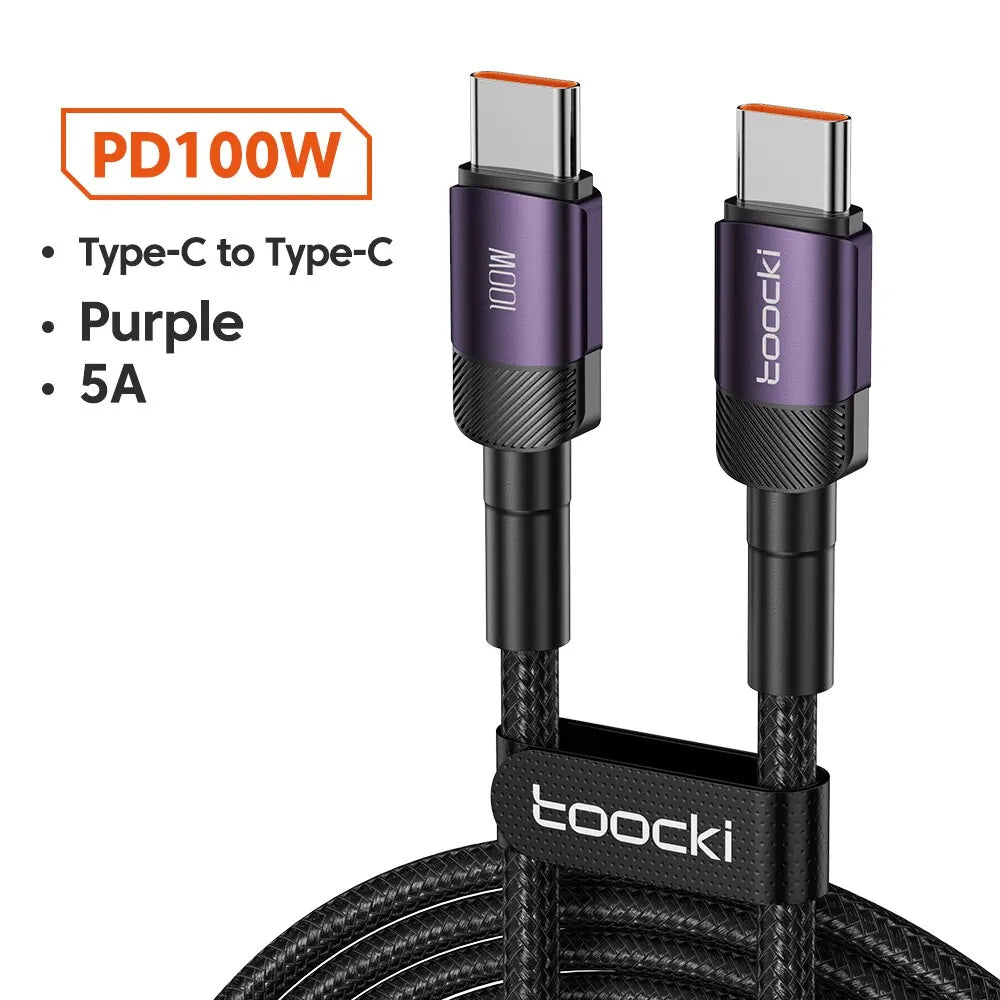 Toocki USB Type C Cable Fast Charging USB C Charger Cord For iPhone 15 14 13 12 11 Huawei P40 P30 Realme Oppo Oneplus Samsung