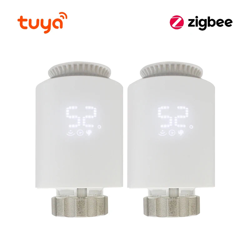 Tuya Zigbee 3.0 Thermostatic Valve Radiator Actuator Valve Zigbee Thermostatic Radiator Valve Head Temperature Controller Alexa