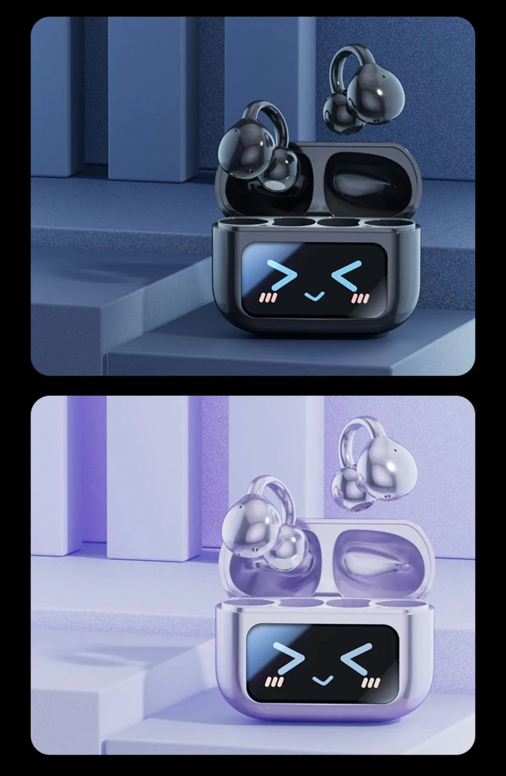 Wireless Ear Clip Earphones with Touch Screen 144 Languages AI Real Time Translation Headphones Smart Bluetooth Earbuds Device