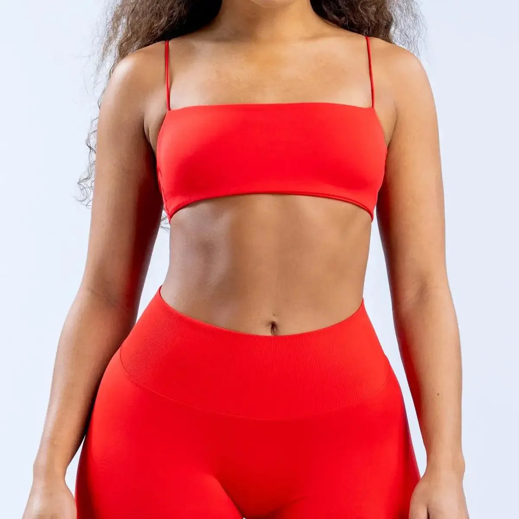 Strap Women Seamless Strappy Back Yoga Bra Medium Support Gym Crop Top Padded Sports Bra Fitness Top Wrap The Chest