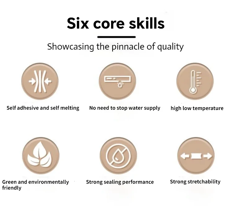 Insulating pipe tape with super waterproof, leak-stopping, sealing and repair performance is suitable for silicone kitchens