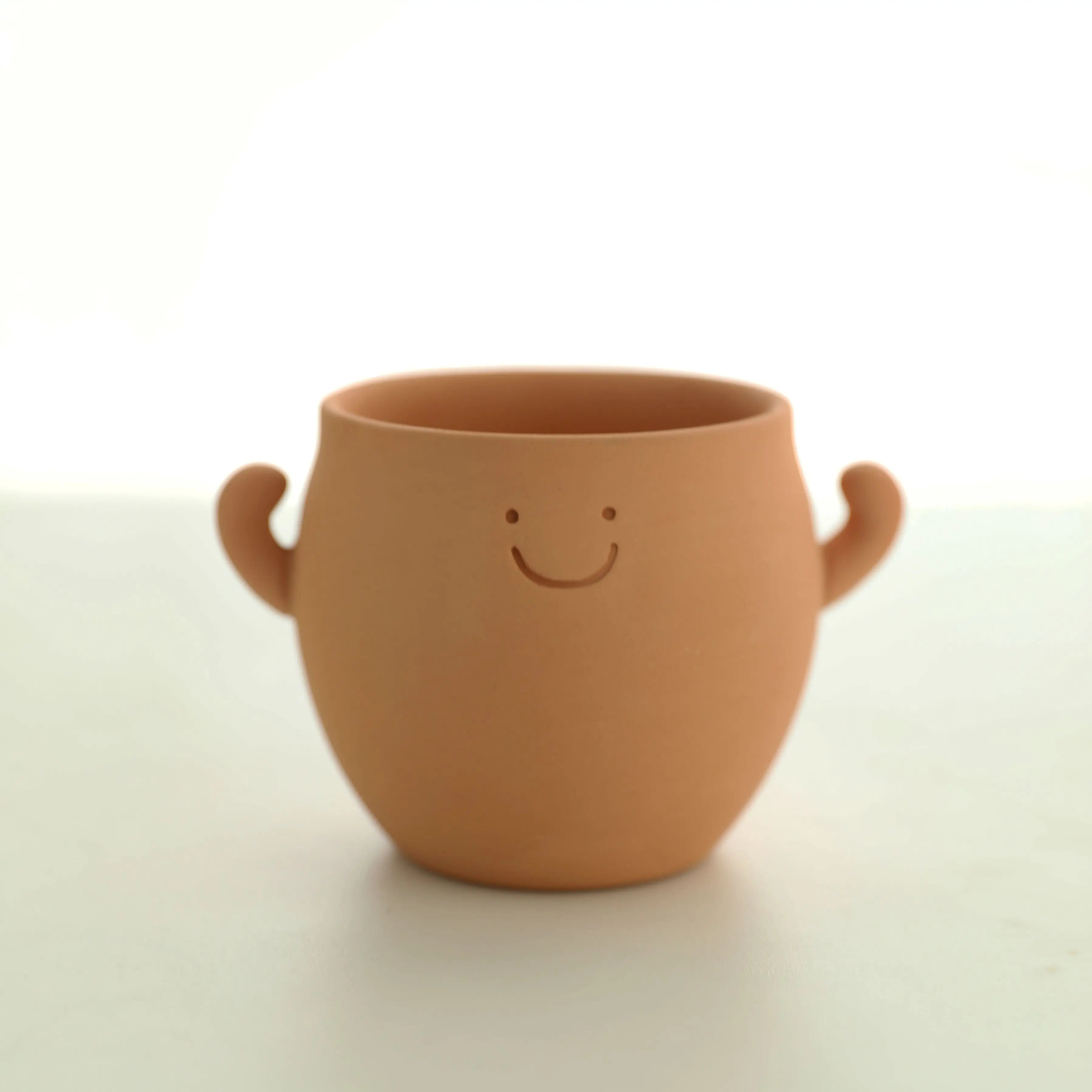 Full of Power Lovely Potted Vase Flower Pot Single Breathable Outlet Permeable Red Clay Flowerpot Changes Color When Water