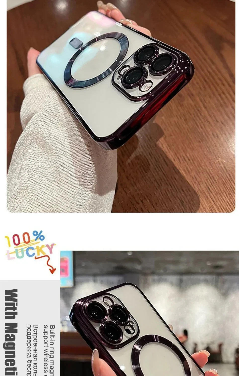 Plating Soft TPU Full Lens Protect Case for iPhone 13 14 12 11 15 Pro Max Plus Magsafe Magnetic Phone Case Wireless Charge Cover