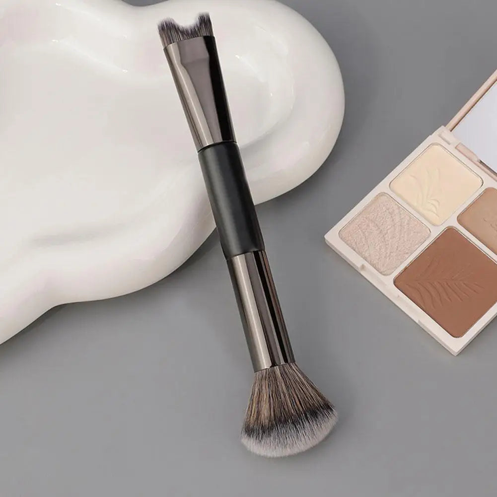 2 in 1 Dual-Ended Nose Contour U-Shaped Makeup Brush Makeup Brushes Foundation Loose Powder Blending Blush Brush Makeup Tool