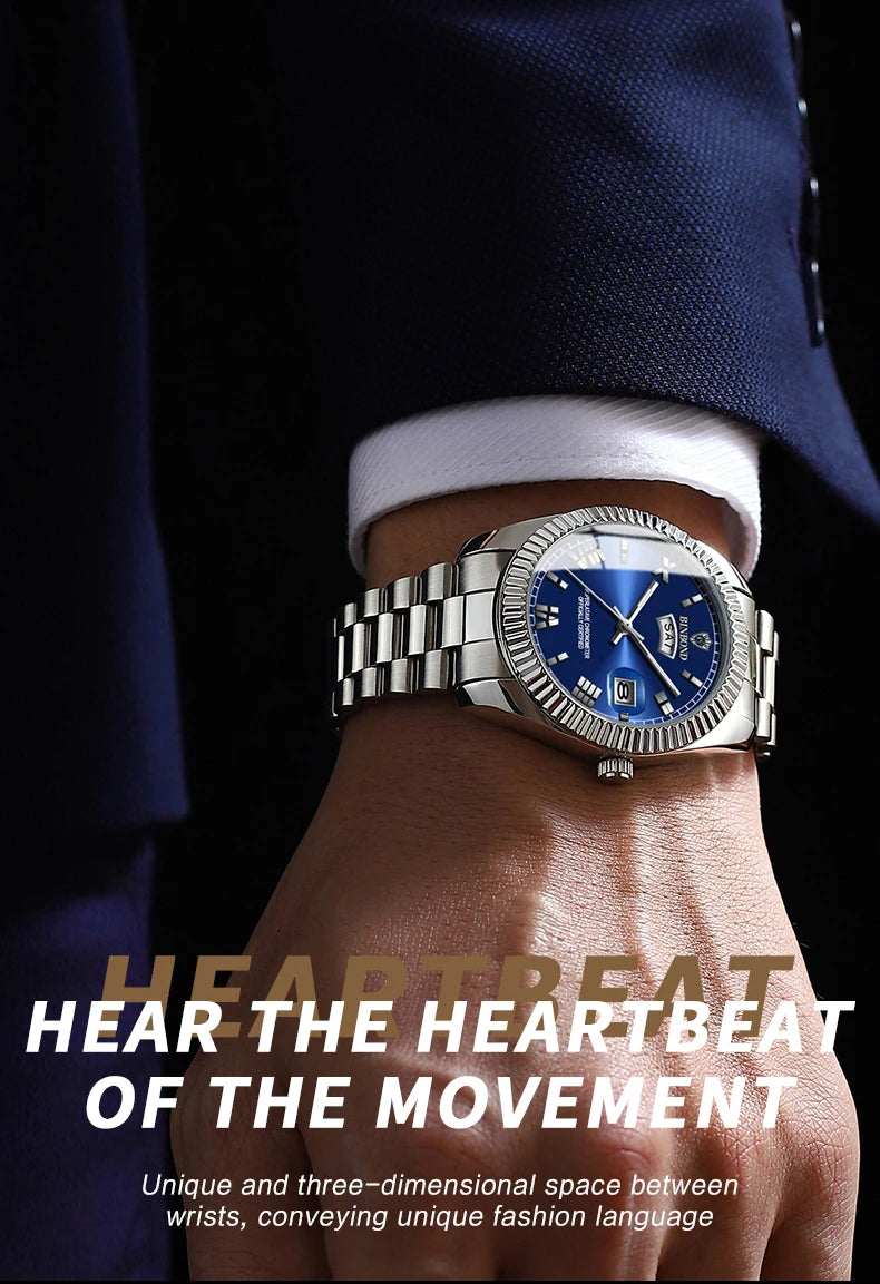 BINBOND Brand Mens Business Sports Quartz Watch Classic Waterproof Luminous Calendar Creative Clock Male Personalized Wristwatch