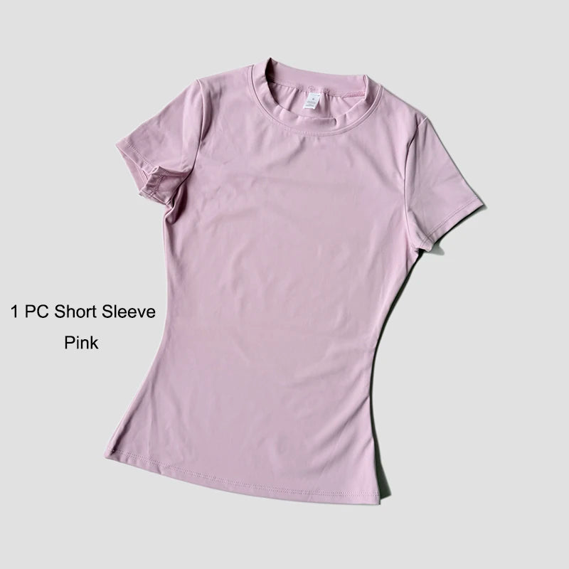 Sports Sets Fitness Hip-lifting Tight Top Short Sleeve Running Workout Gym Shorts Tracksuits For Women Breathable Sports Suits