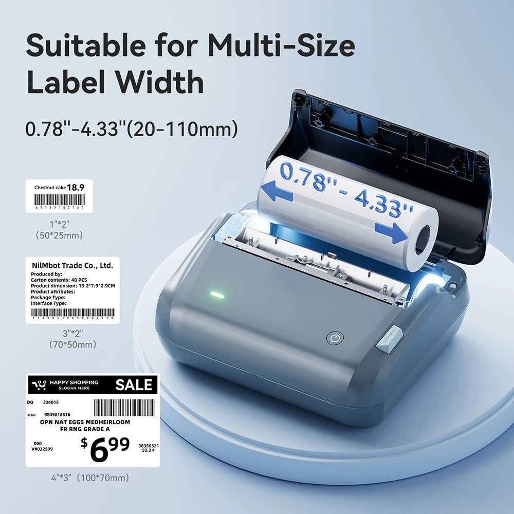 Large Size Labels for Niimbot B4 Label Printer Barcode Price Tag Retail Self-adhesive Stickers for Small Bussiness