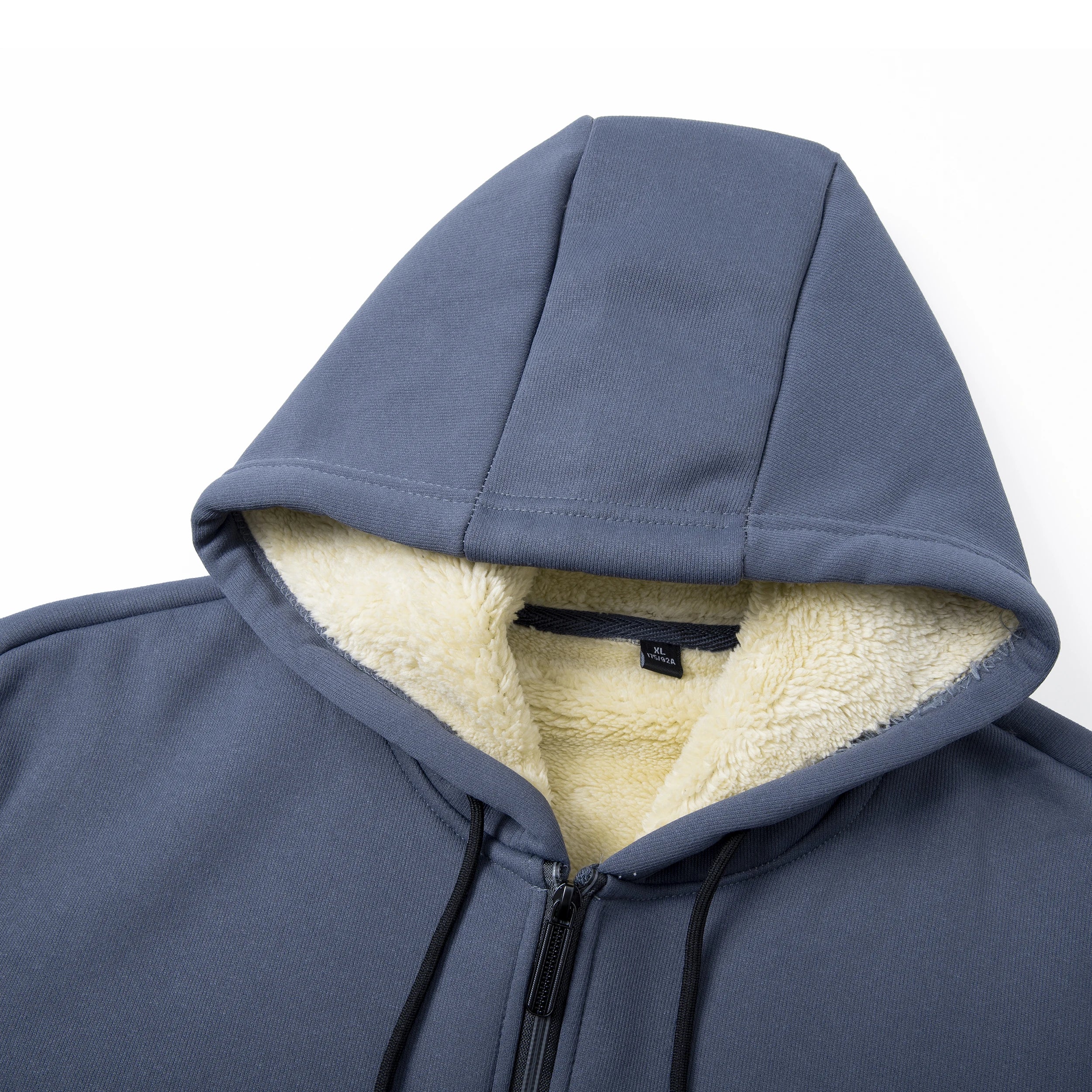 Winter Lambswool Coats Thicken Warm Jackets Long Sleeve Zipper Hoodies Casual Sports Fleece Black Coat Hooded Men Outdoor Jacket