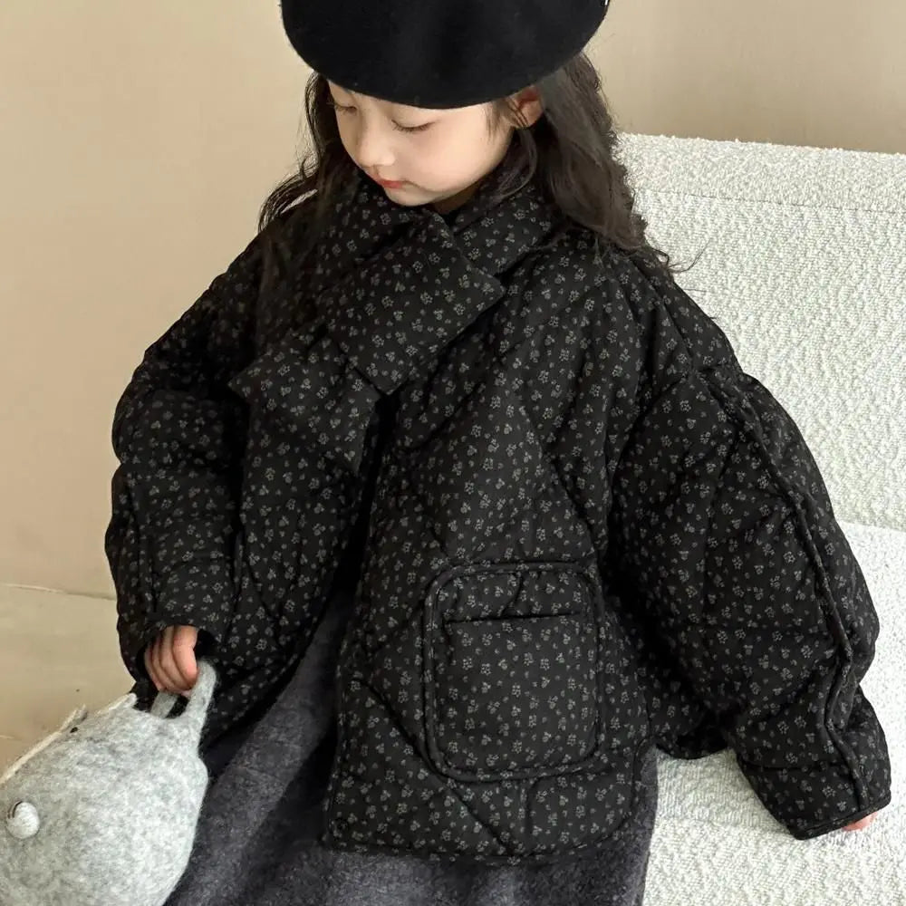 Floral Cotton Clothing Casual Autumn and Winter Fashion Sweet and All-match Cute and Warm Cotton Clothes