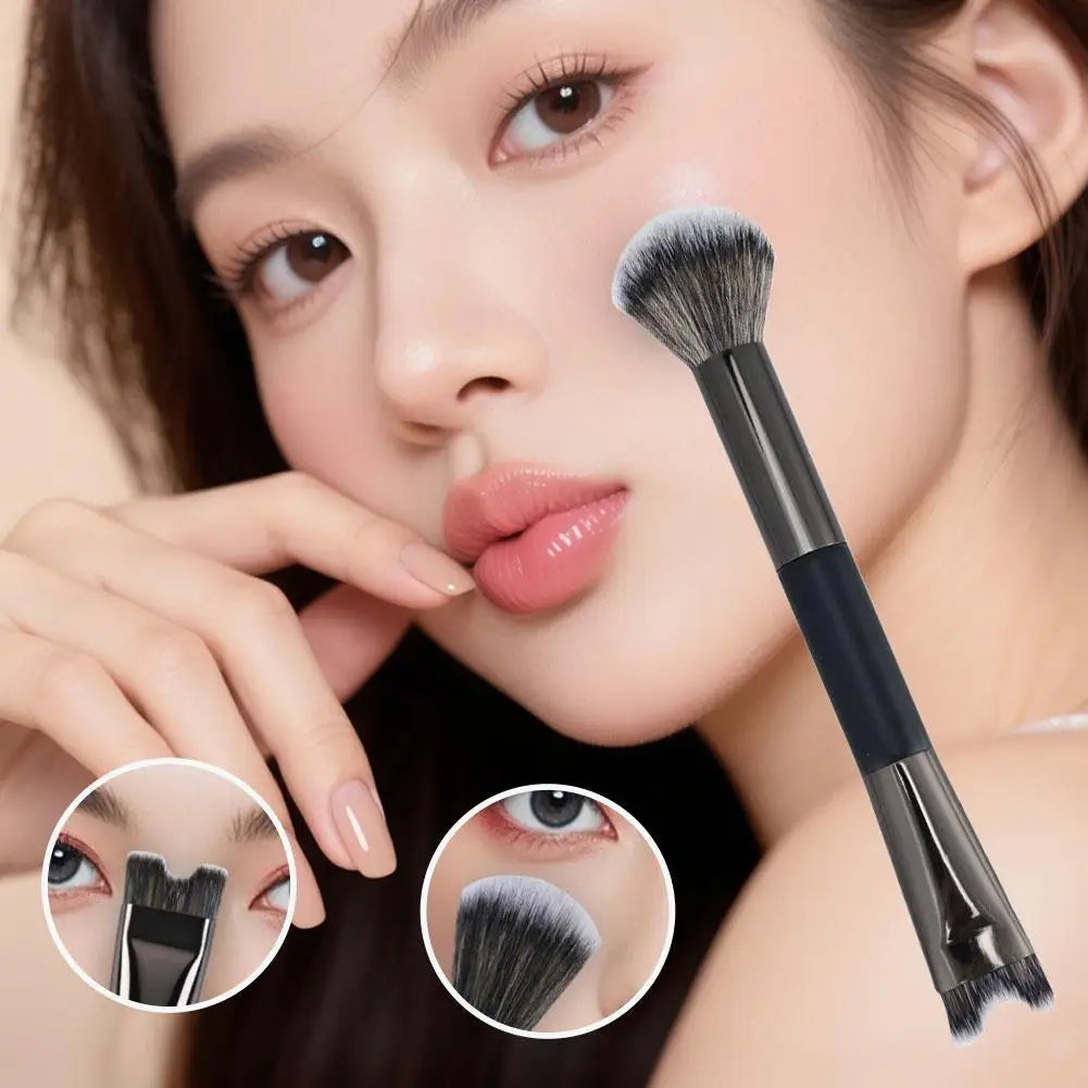 2 in 1 Dual-Ended Nose Contour U-Shaped Makeup Brush Makeup Brushes Foundation Loose Powder Blending Blush Brush Makeup Tool