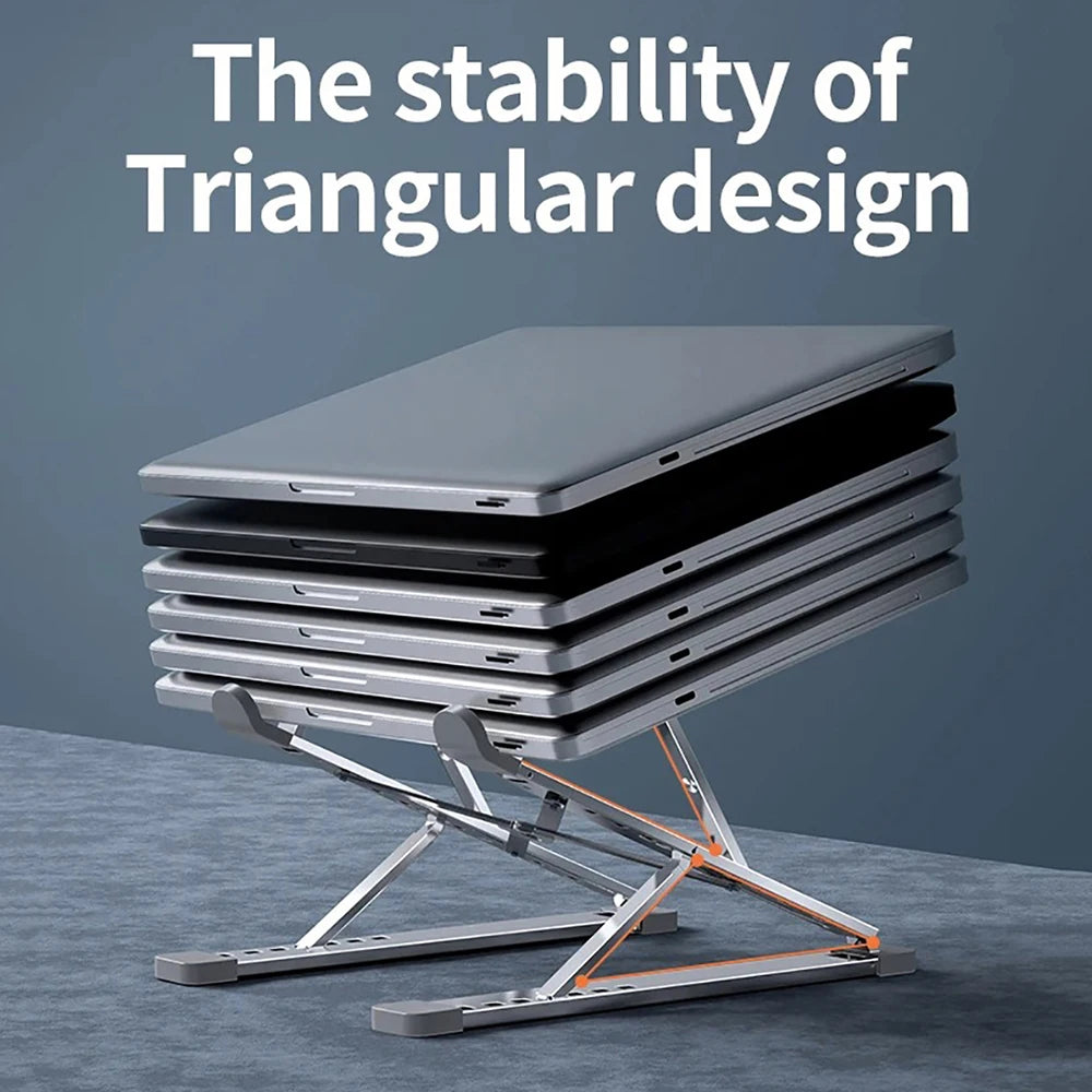 Aluminum Alloy Laptop Stand for Macbook Double Layer Adjustable Portable Laptop Bracket Cooling Stand Foldable Notebook Holder
