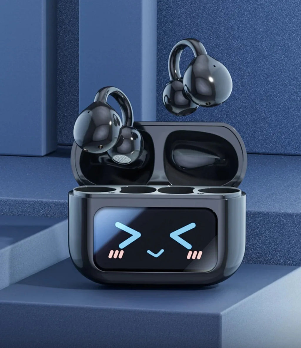 Wireless Ear Clip Earphones with Touch Screen 144 Languages AI Real Time Translation Headphones Smart Bluetooth Earbuds Device