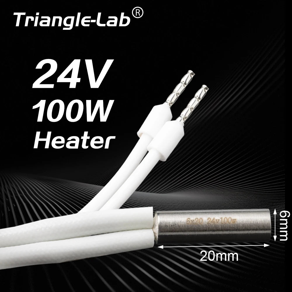 Trianglelab 3D Printer 6*20MM 12V/24V 40W Heater Cartridge With 100CM cable For 3D Printer for PT100 HOTEND Volcano MK8 MK9