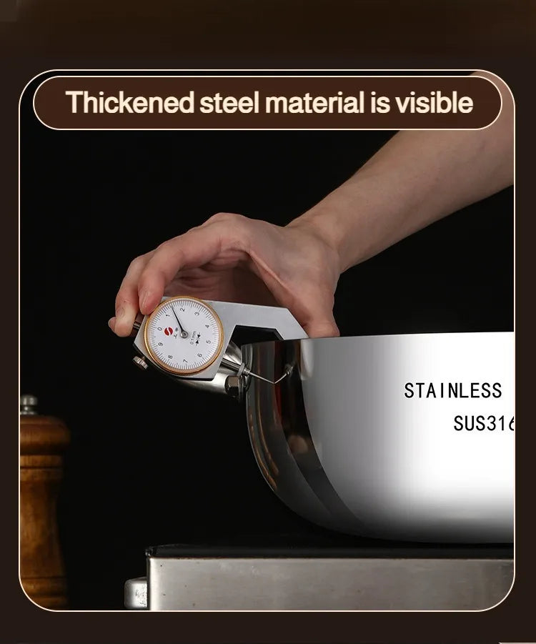 Double-ear Soup Pot Household Thickened 316 Stainless Steel Milk Pot Porridge Pot Small Cooking Pot Steaming Pot Induction