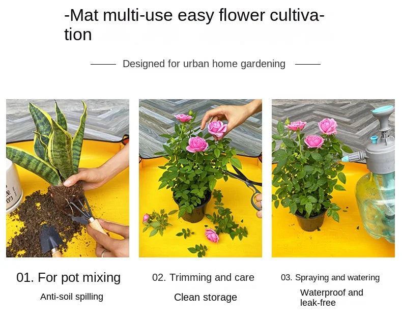 50*50cm Flower Pots Transplanting Mats Gardening Planting Mat Pe Plant Repotting Mat Foldable Waterproof Gardening Potting Pad