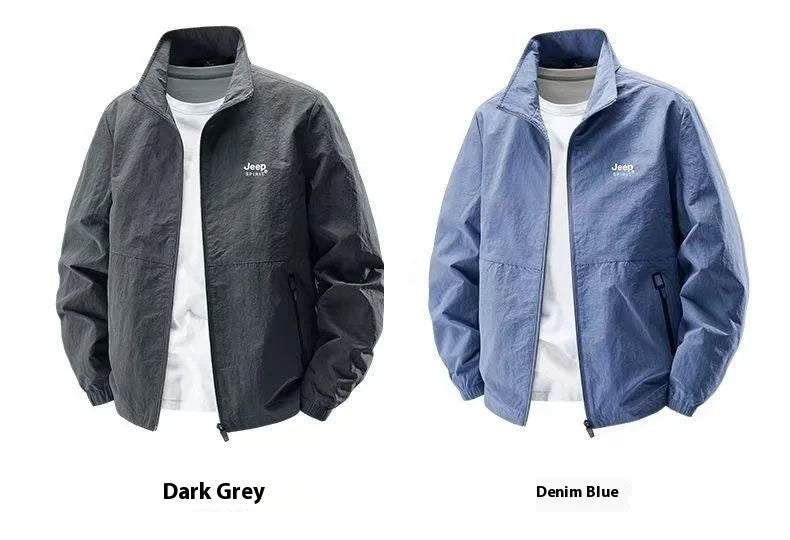 JEEP spirit men's jacket thin spring and autumn leisure stand collar outdoor fashion sports top