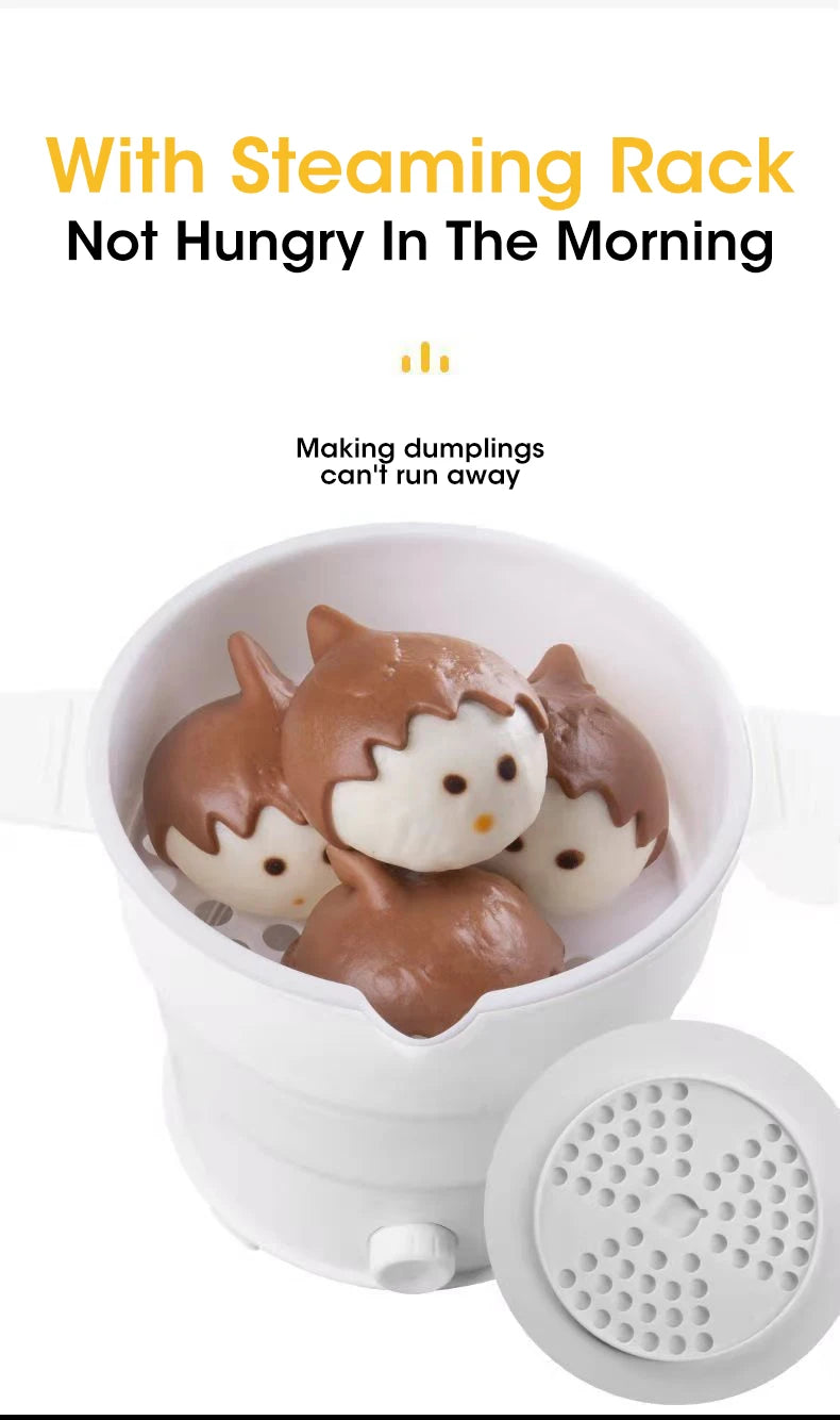 Multi Portable Foldable Silicone Pot For Travel 110/220V Kettle Electric Cook Hot Pot Water Boiler Camping Folding Electric Pot