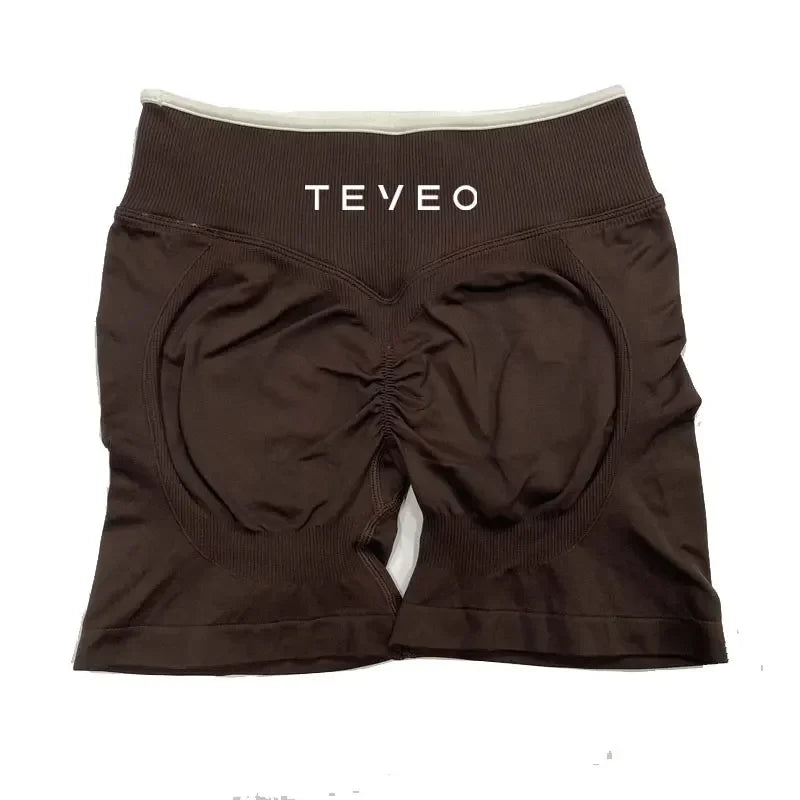 TEV Women's Sports Yoga Shorts Fitness Cycling Elastic Sports Pants Ignite Sculpt Scrunch Short Yoga Bra Set leggings