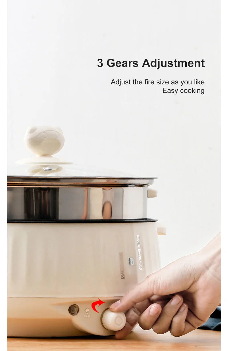 Multi Cooker Multifunctional Electric Pan Non-stick Cookware Rice Cooker Multi Ramen Soup Hotpot for Dormitory Kitchen 220V EU