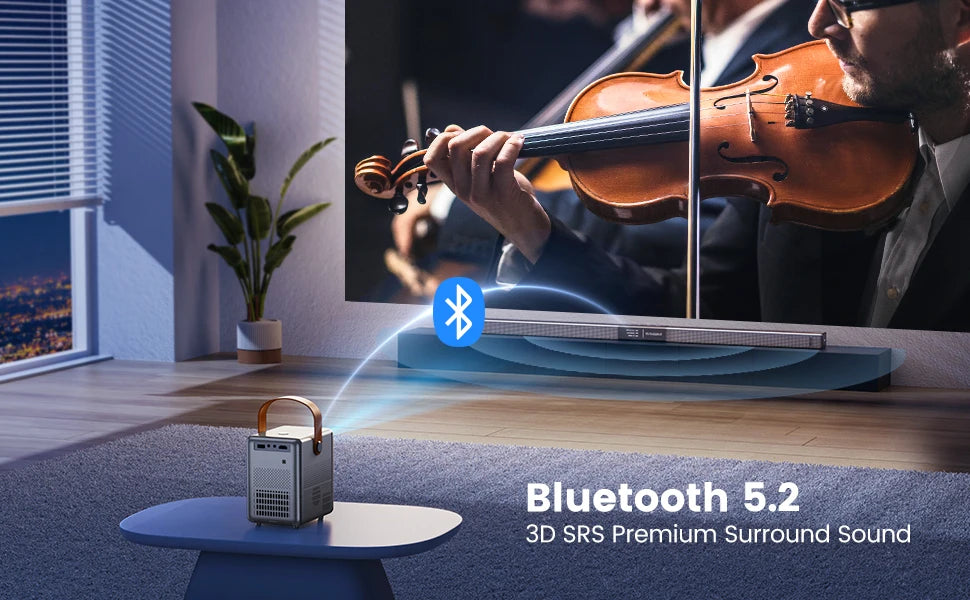 Wimius Portable Projector 18000Lm 5G WiFi Bluetooth Theater Projector Support Full HD 1080P Display Home Cinema Projector