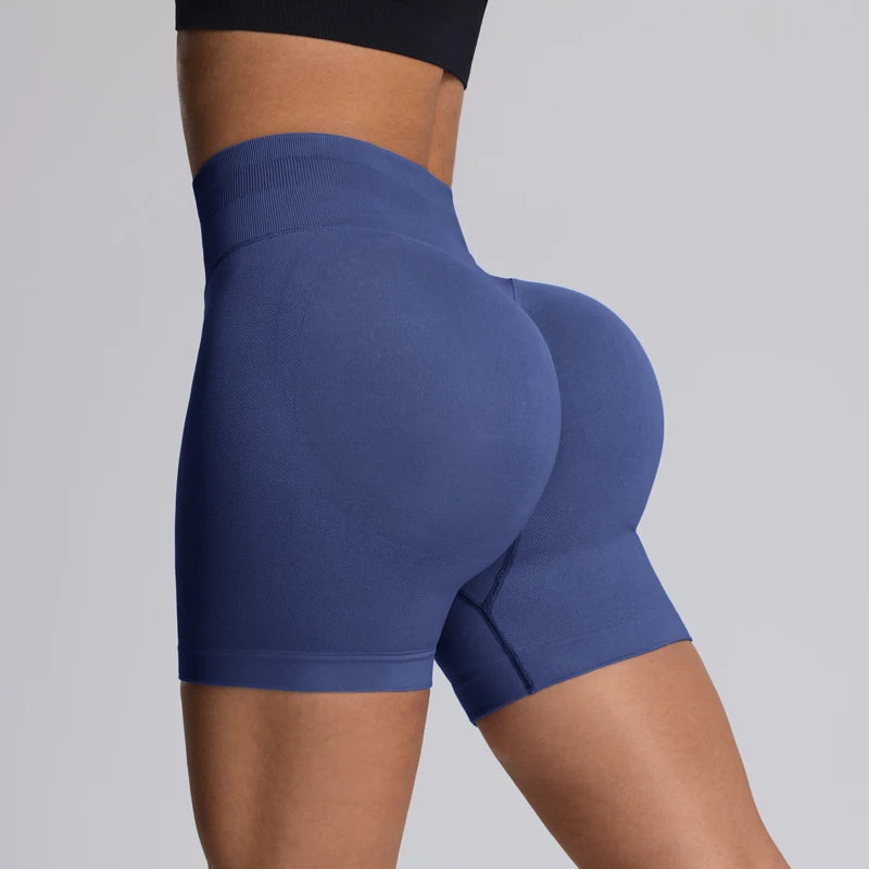 High Impact Summer Yoga Shorts Sportswear Woman Gym Seamless Workout High Waist Shorts w/Tummy Control Running Fitness Leggings