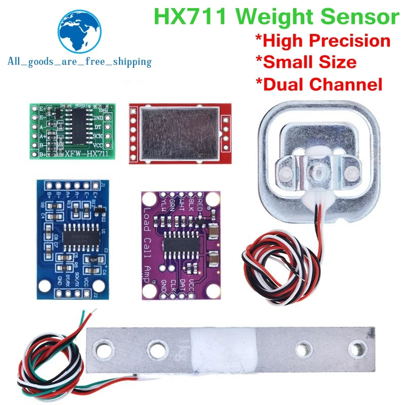 TZT Load Cell 1KG 5KG 10KG 20KG HX711 AD Module Weight Sensor Electronic Scale Aluminum Alloy Weighing Pressure Sensor