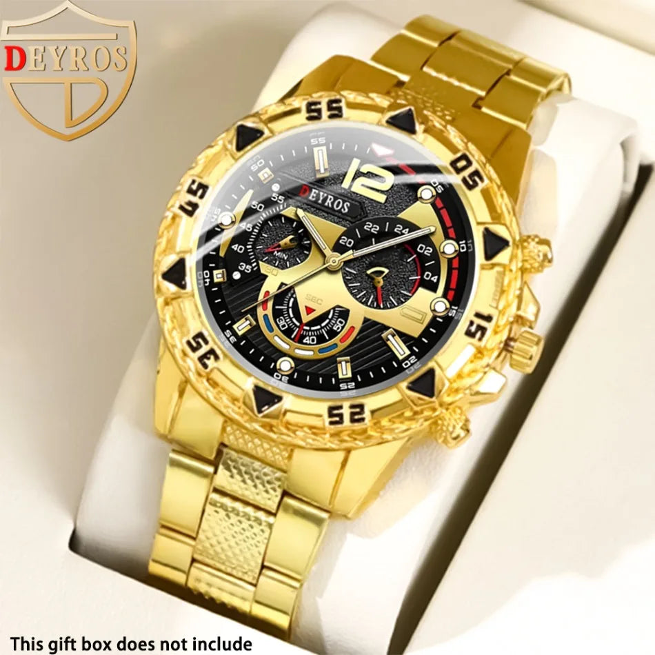 Men Watch 2pcs/set, Classic Fashion Men's Business Quartz Watches Sets Analog Casual Wrist Watch Sets, Gifts for Men.