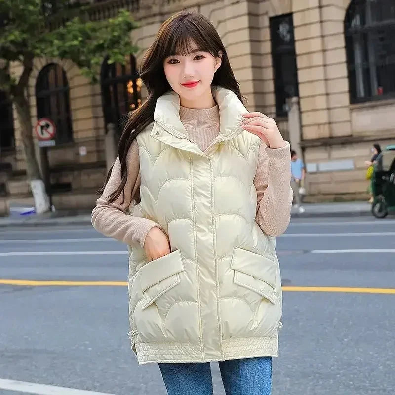 Vest for Women Quilted Warm Clothes Fashion 2025 Cheap Sleeveless Padded Cotton Waistcoat Woman Winter Clothing Casual Autumn