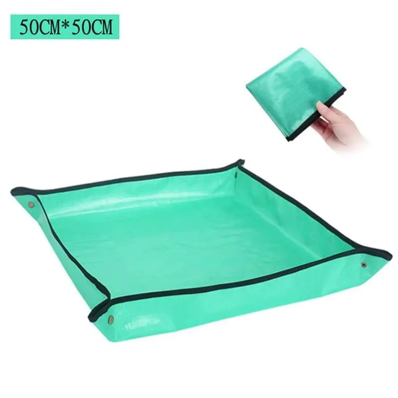 50*50cm Flower Pots Transplanting Mats Gardening Planting Mat Pe Plant Repotting Mat Foldable Waterproof Gardening Potting Pad