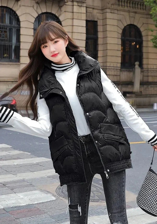 Vest for Women Quilted Warm Clothes Fashion 2025 Cheap Sleeveless Padded Cotton Waistcoat Woman Winter Clothing Casual Autumn